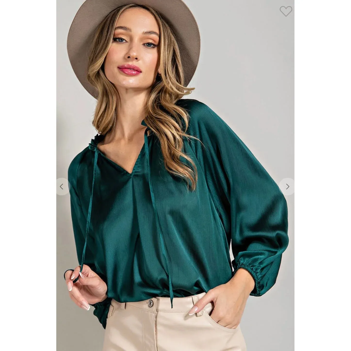 Emerald Satin Shirt