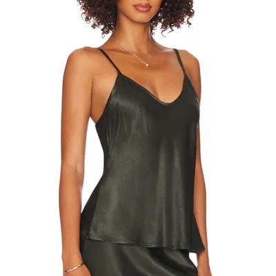 ENZA COSTA Bias Cut Cami in Dark Cedar