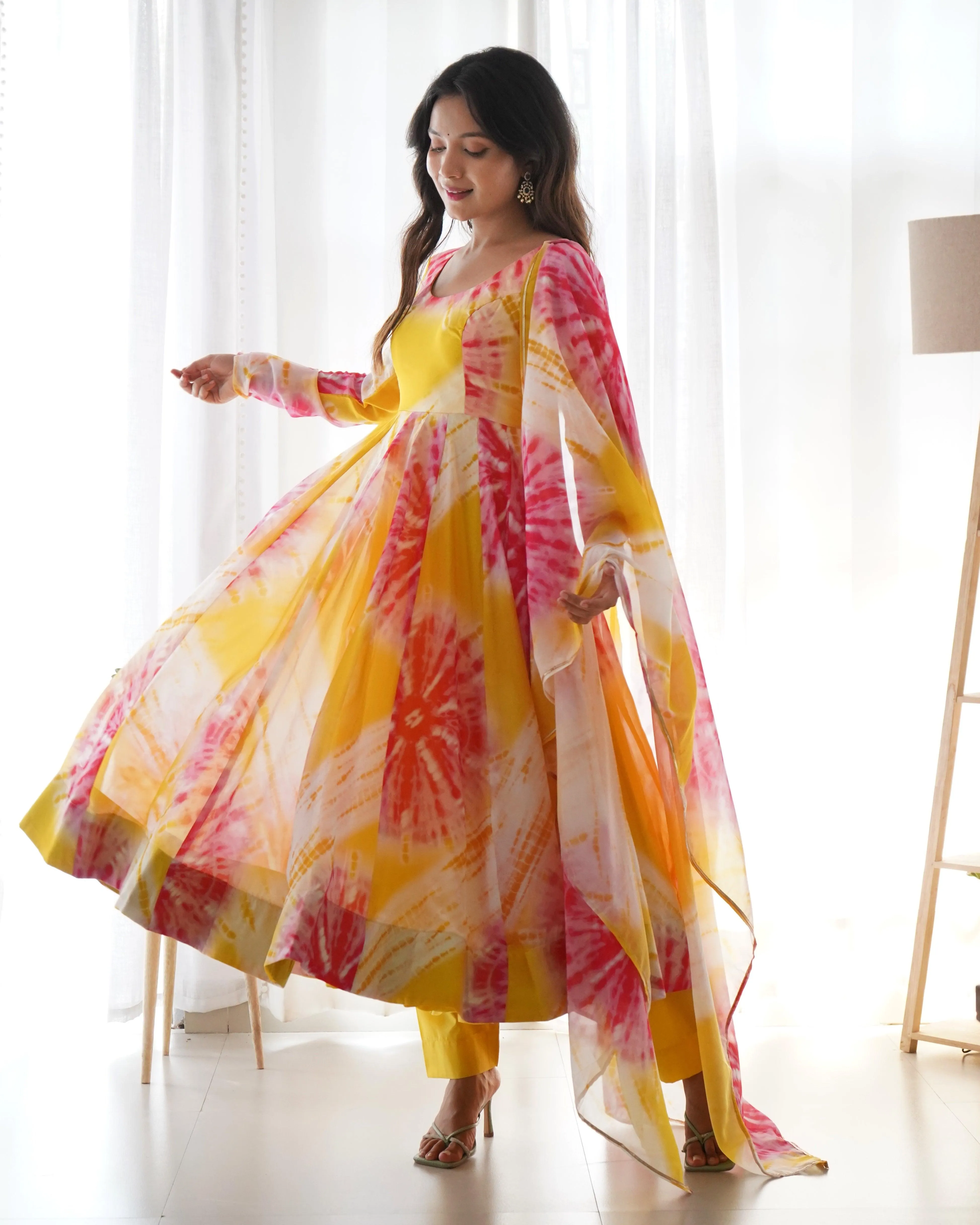 Flowy Organza Anarkali suit