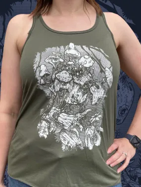 Forest Kaiju - Mushroom Robot - Flowy Racerback Tank