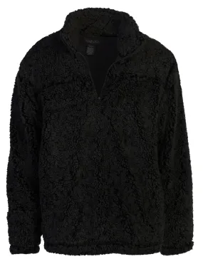 Gioberti Men's and Women's Black Super Soft Sherpa 1/4 Zip Pullover Sweater