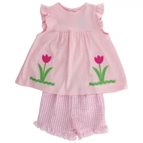 Girls Short Set - Tulips