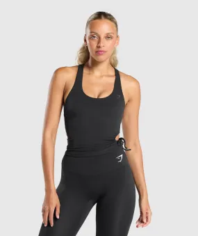 Gymshark Ruched Side Tank With Shelf - Black