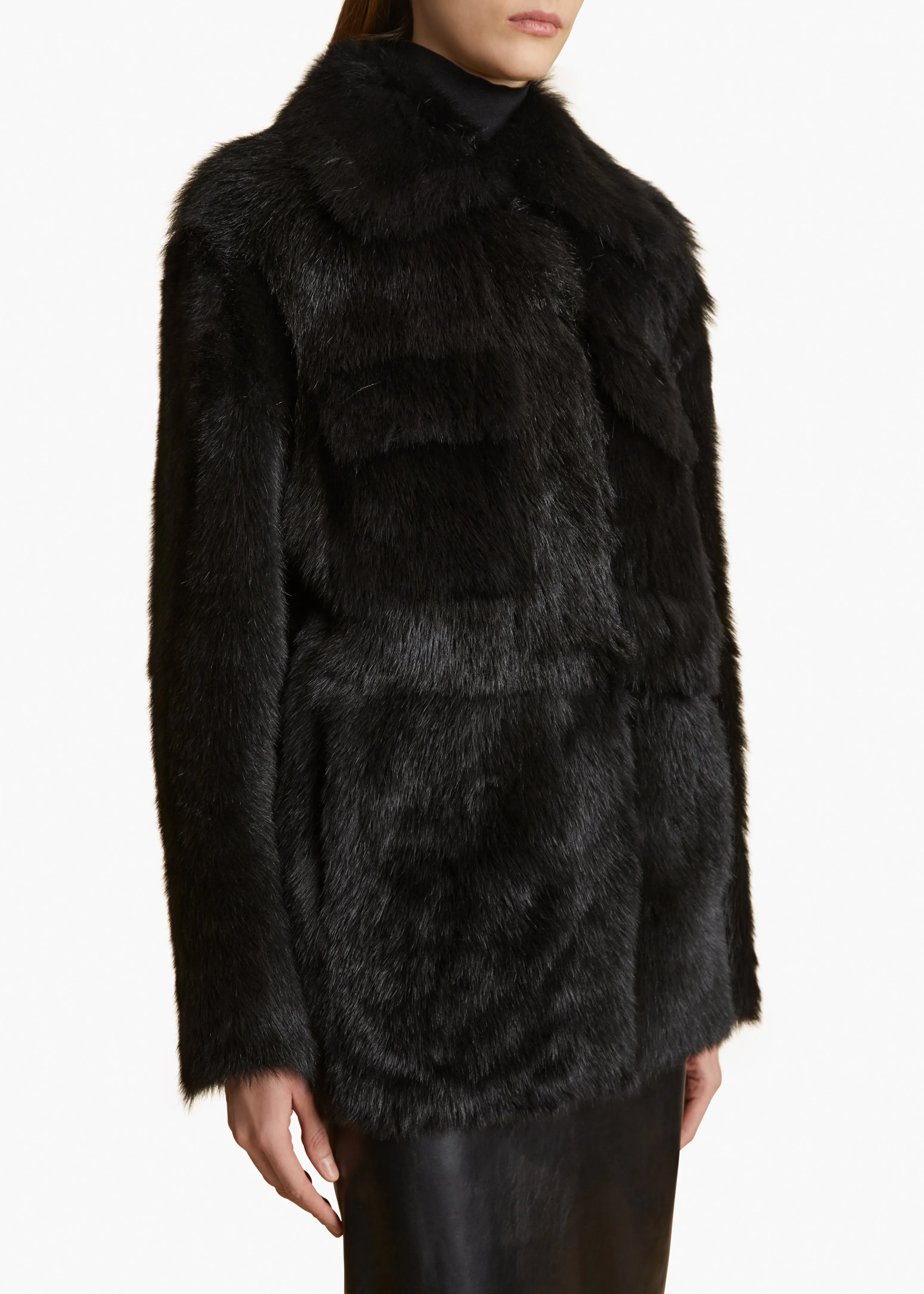 Iana Jacket in Black Shearling