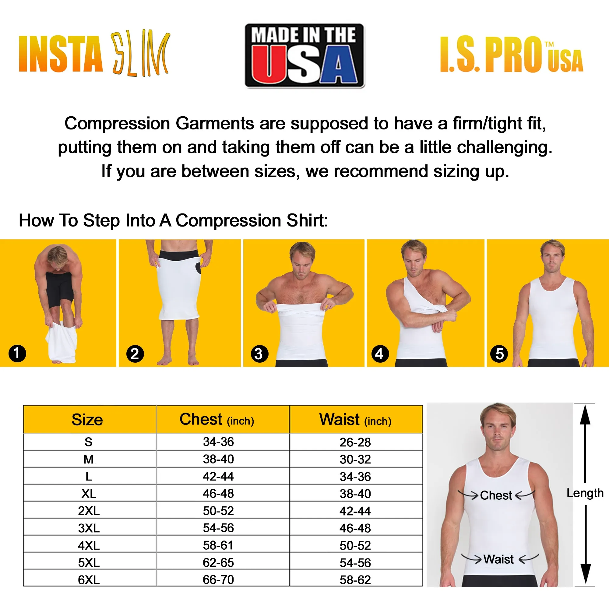 Insta Slim Compression Muscle Tank Shapewear MS0001