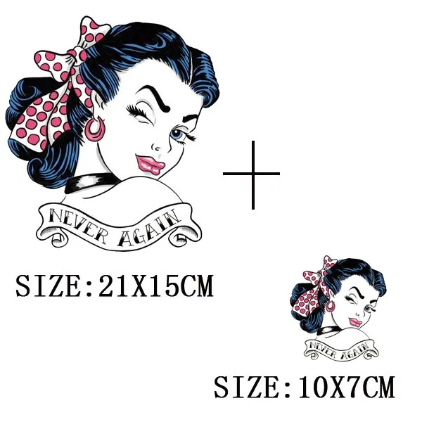 Iron On Patches for Clothing Fashion Girl Thermal Sticker On Clothes DIY A-level Washable Beauty Girl Patches Clothes Appliqued