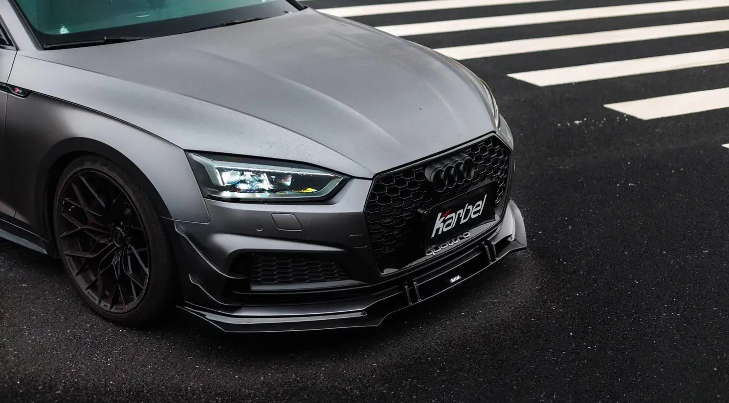 Karbel Carbon Dry Carbon Fiber Front Bumper Canards for Audi S5 & A5 S Line 2017-2019 B9