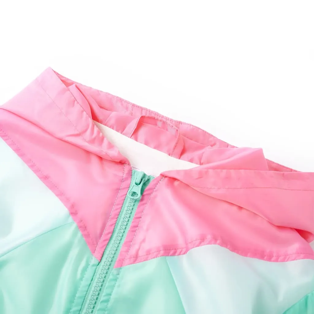 Kids' Multicolour Hooded Jacket with Zip - Size 140 for Ages 9-10 | Water-Resistant & Breathable