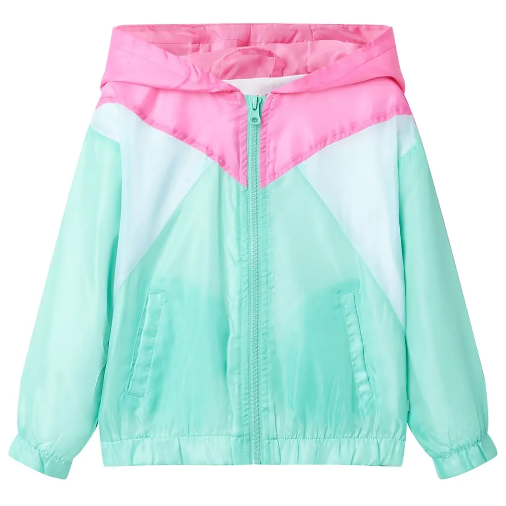 Kids' Multicolour Hooded Jacket with Zip - Size 140 for Ages 9-10 | Water-Resistant & Breathable