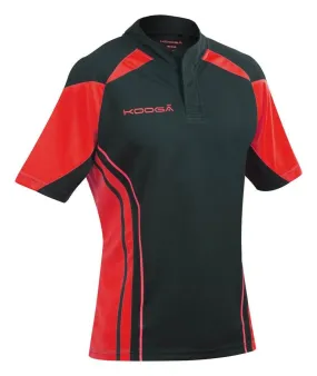 KOOGA MENS STADIUM TEAMWEAR MATCH SHORT/SLEEVED RUGBY SHIRT - BLACK/RED