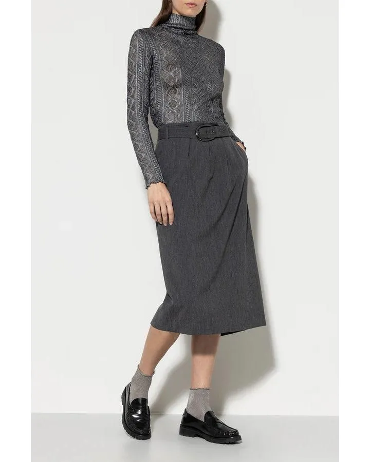 Luisa Cerano Cashmere Blend Belted Skirt