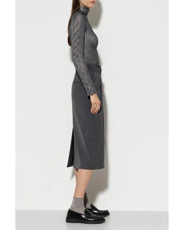 Luisa Cerano Cashmere Blend Belted Skirt