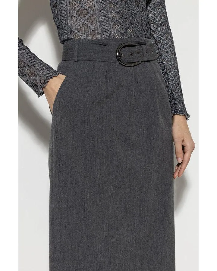 Luisa Cerano Cashmere Blend Belted Skirt