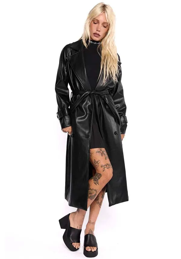 Mara Faux Leather | TRENCH COAT