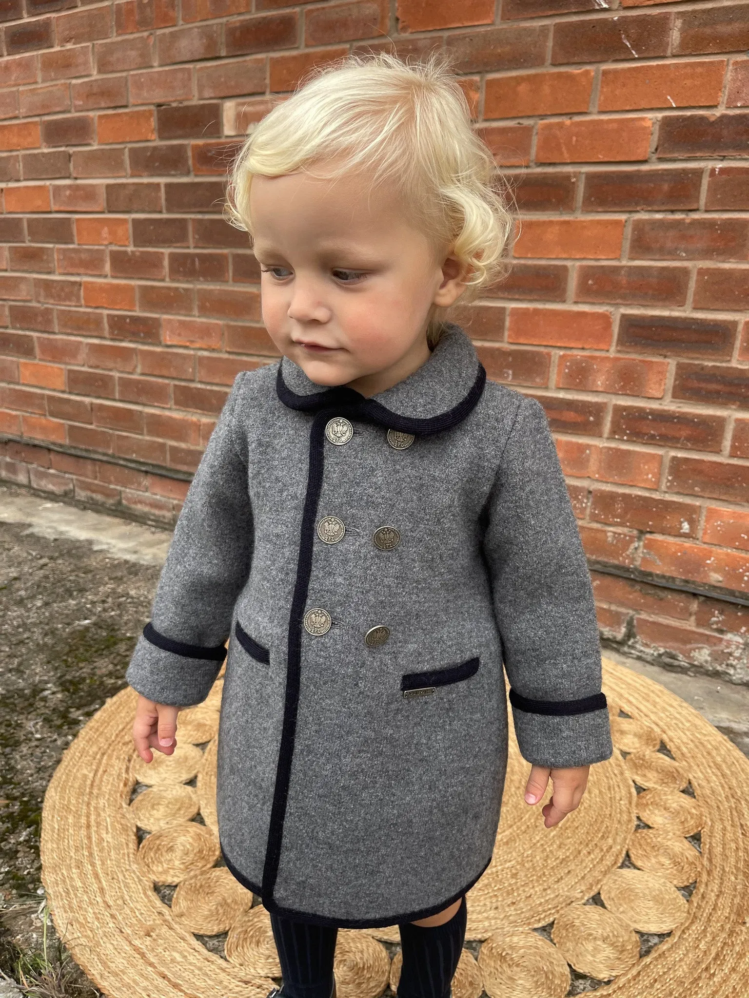 Marae Grey Merino Wool Traditional Coat