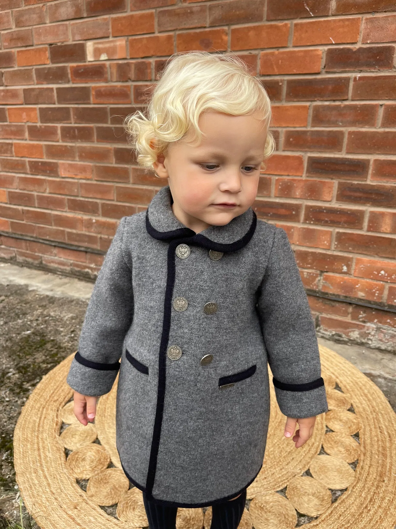 Marae Grey Merino Wool Traditional Coat