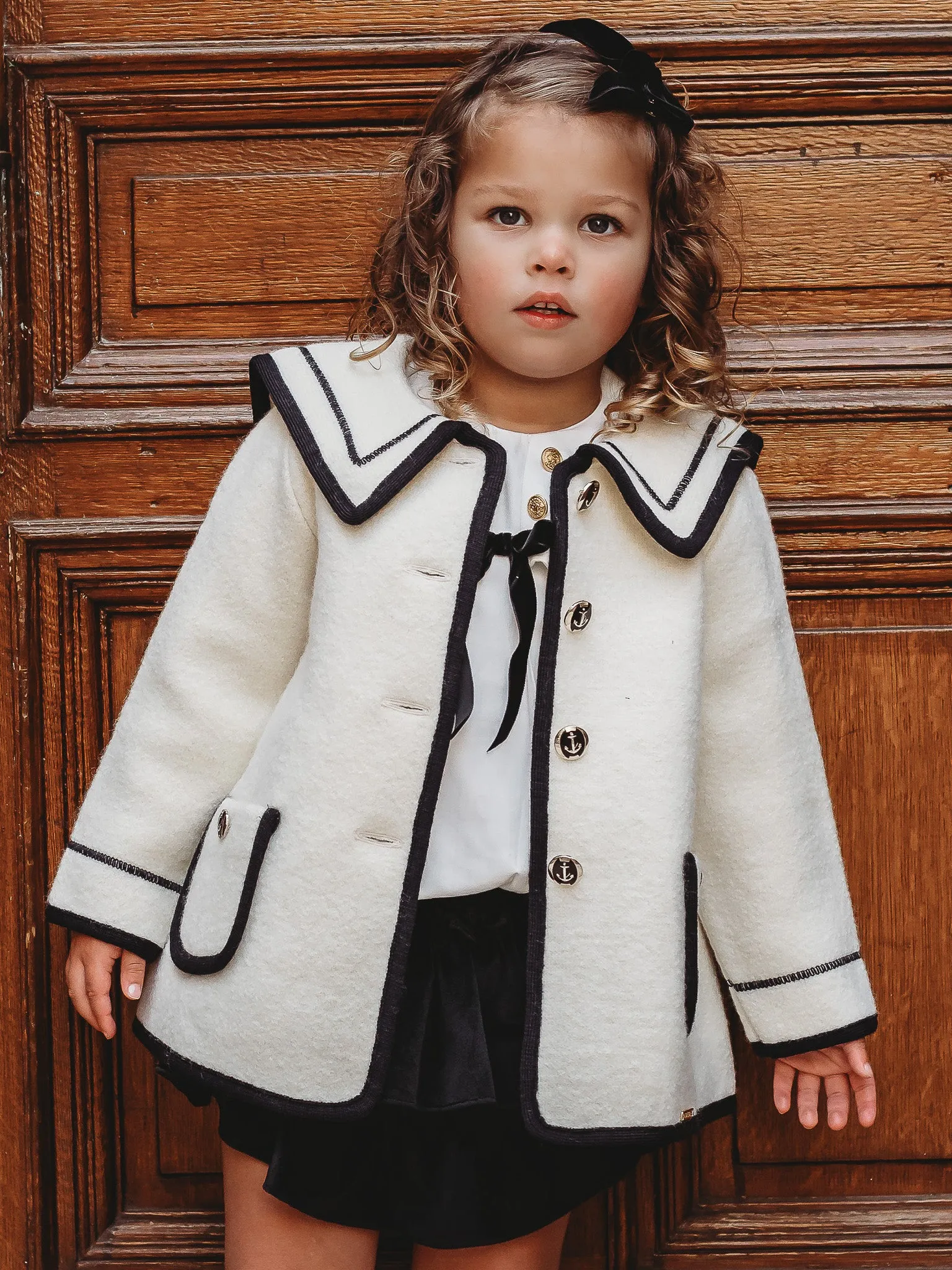 Marae Ivory Merino Wool Sailor Coat