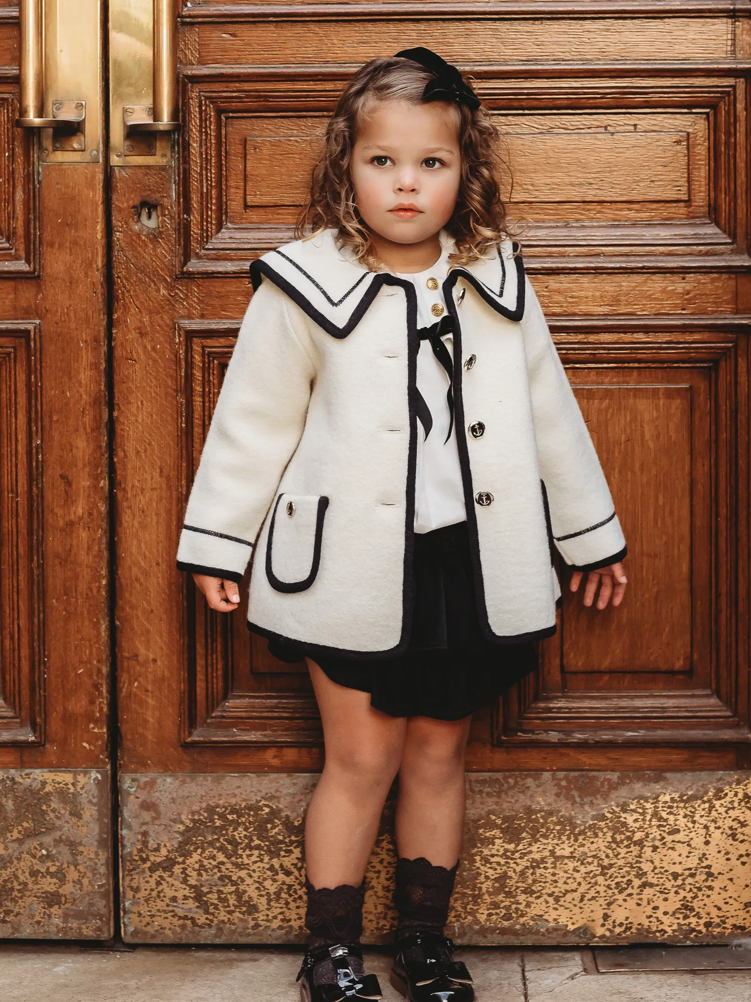 Marae Ivory Merino Wool Sailor Coat