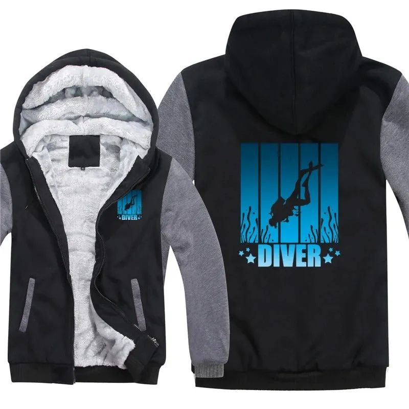 Men Hoodie: Diver - Stylish & Warm Men's Scuba Jacket