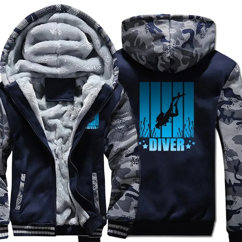 Men Hoodie: Diver - Stylish & Warm Men's Scuba Jacket