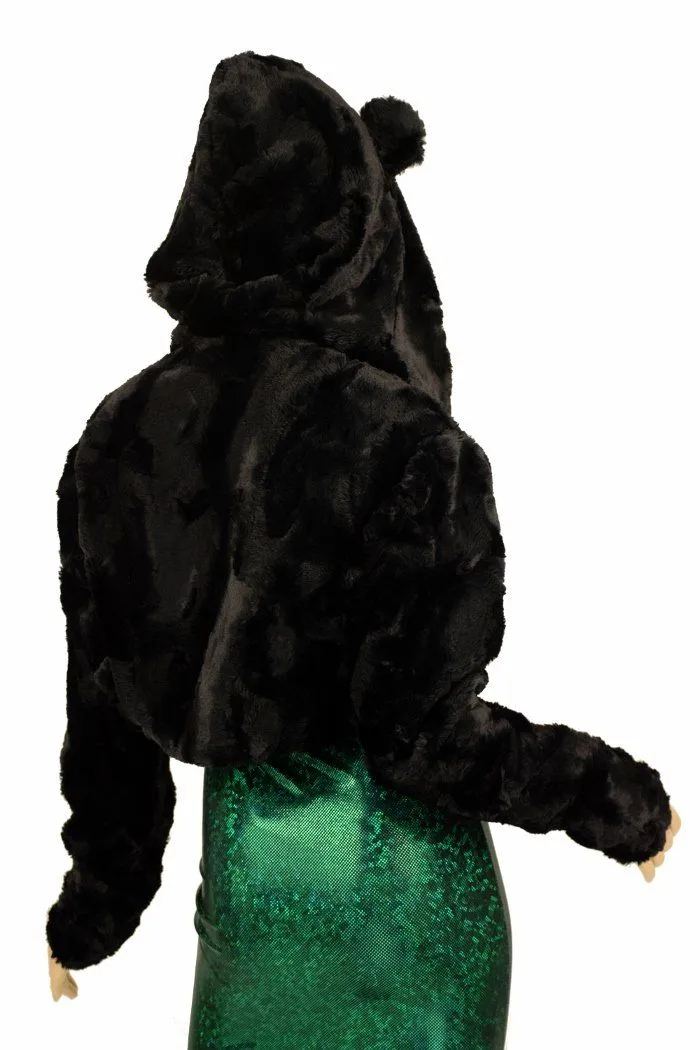 Minky Faux Fur "Bear Ear" Hooded Jacket