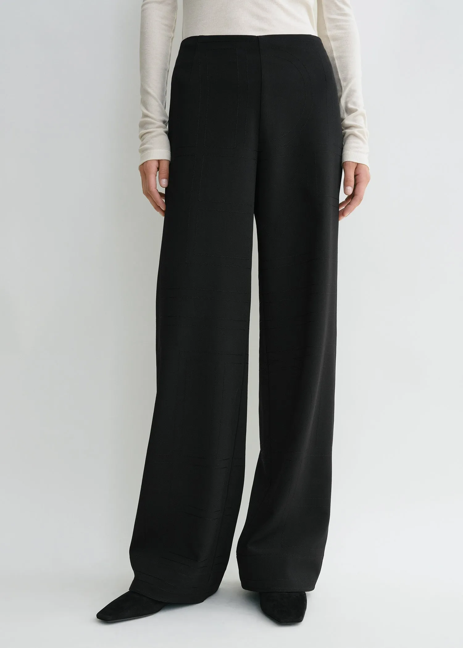 Monogram cady trousers black