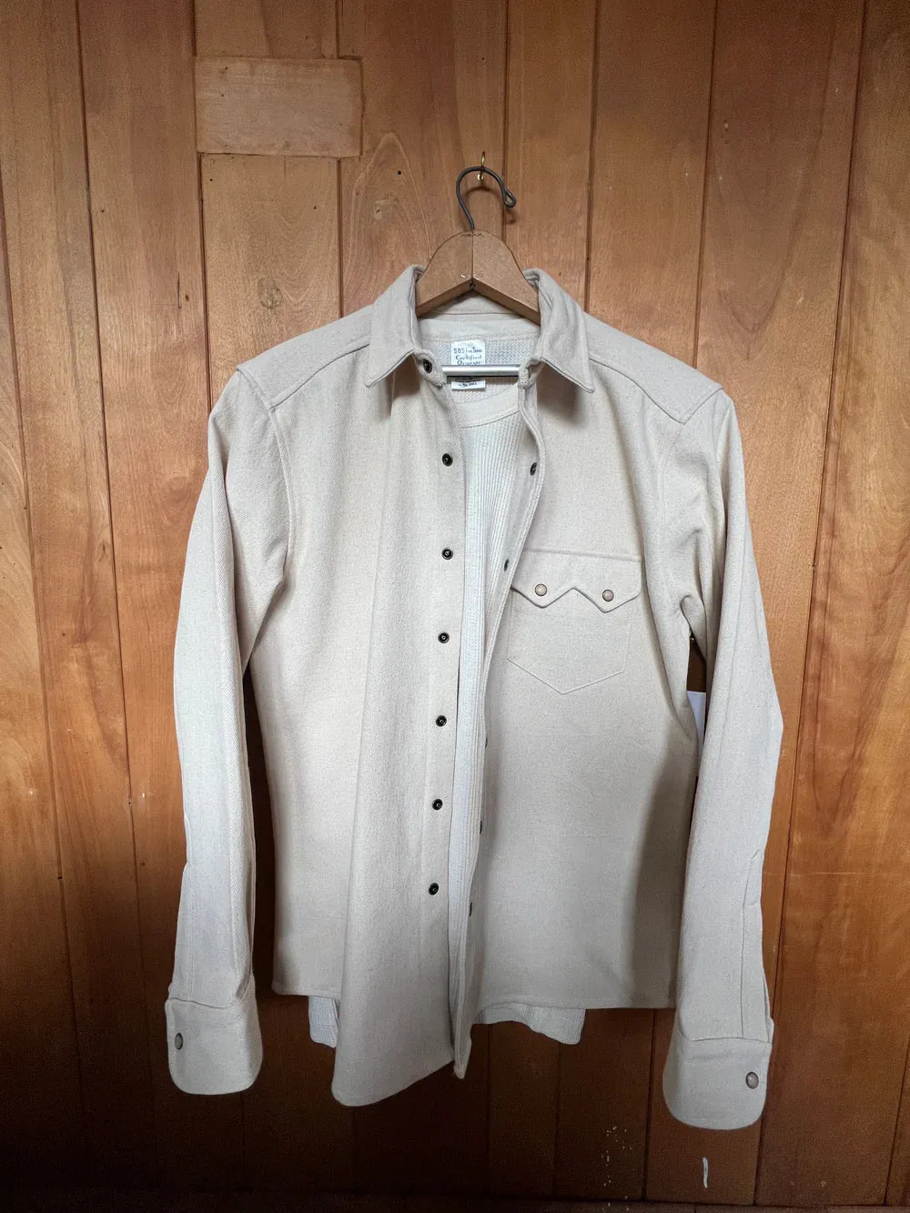 Natural Flannel Bull Denim 10 oz Pearl Snap Shirt