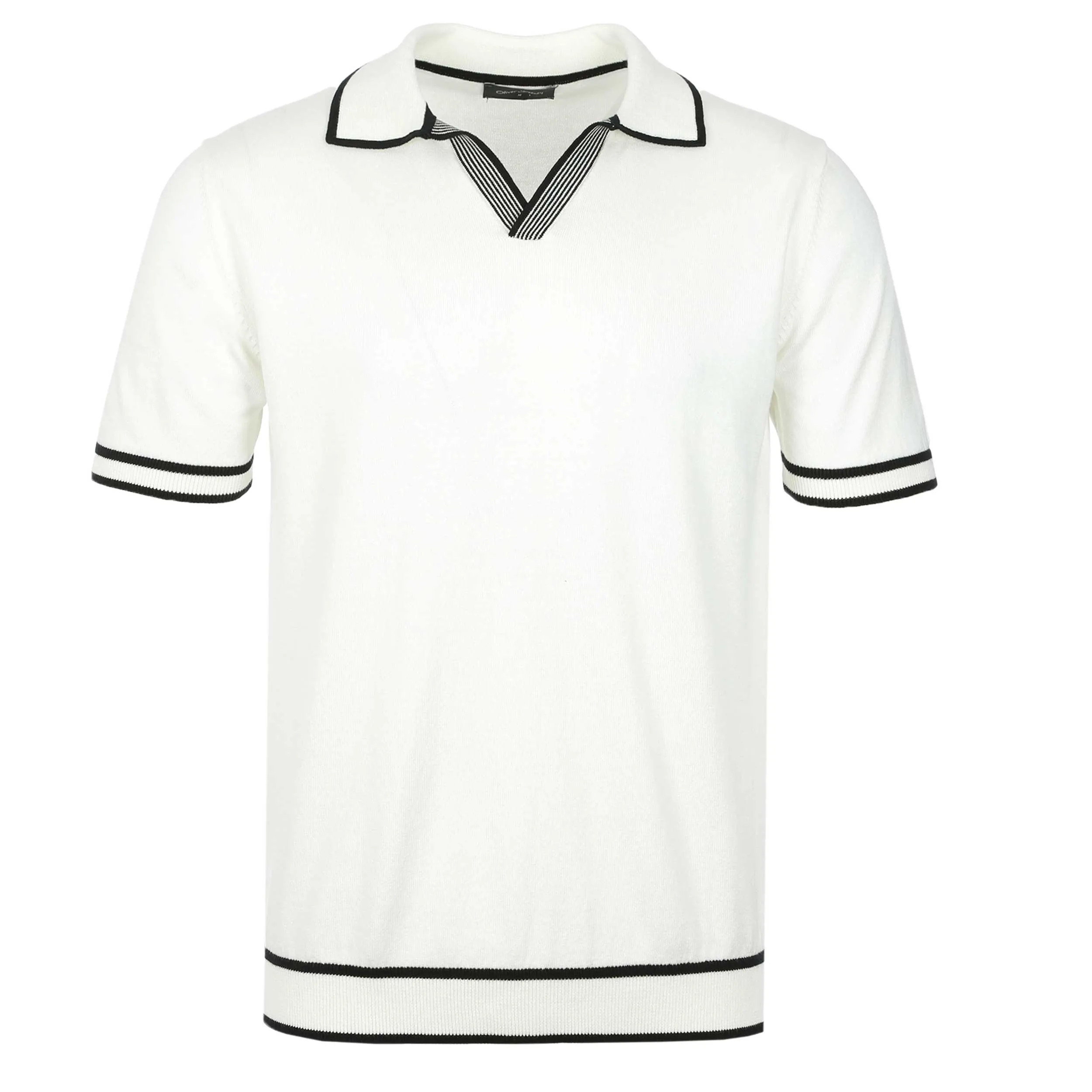 Oliver Sweeney Garras Knit Polo Shirt in Ecru