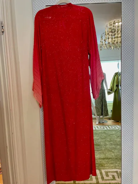 Ombre Red beaded Gown by Neiman Marcus