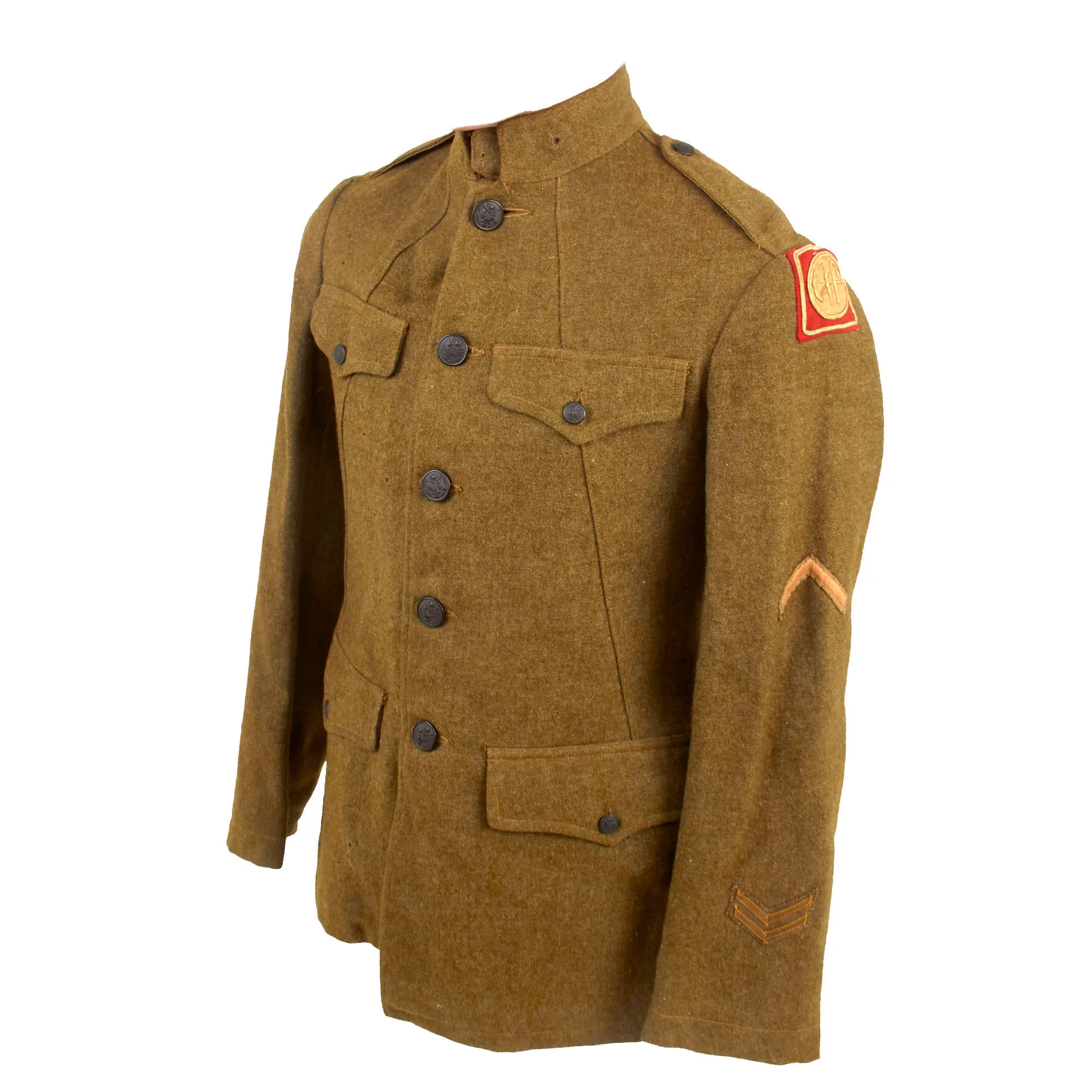 Original U.S. WWI 82nd All American Division M1912 Winter Field Uniform Jacket