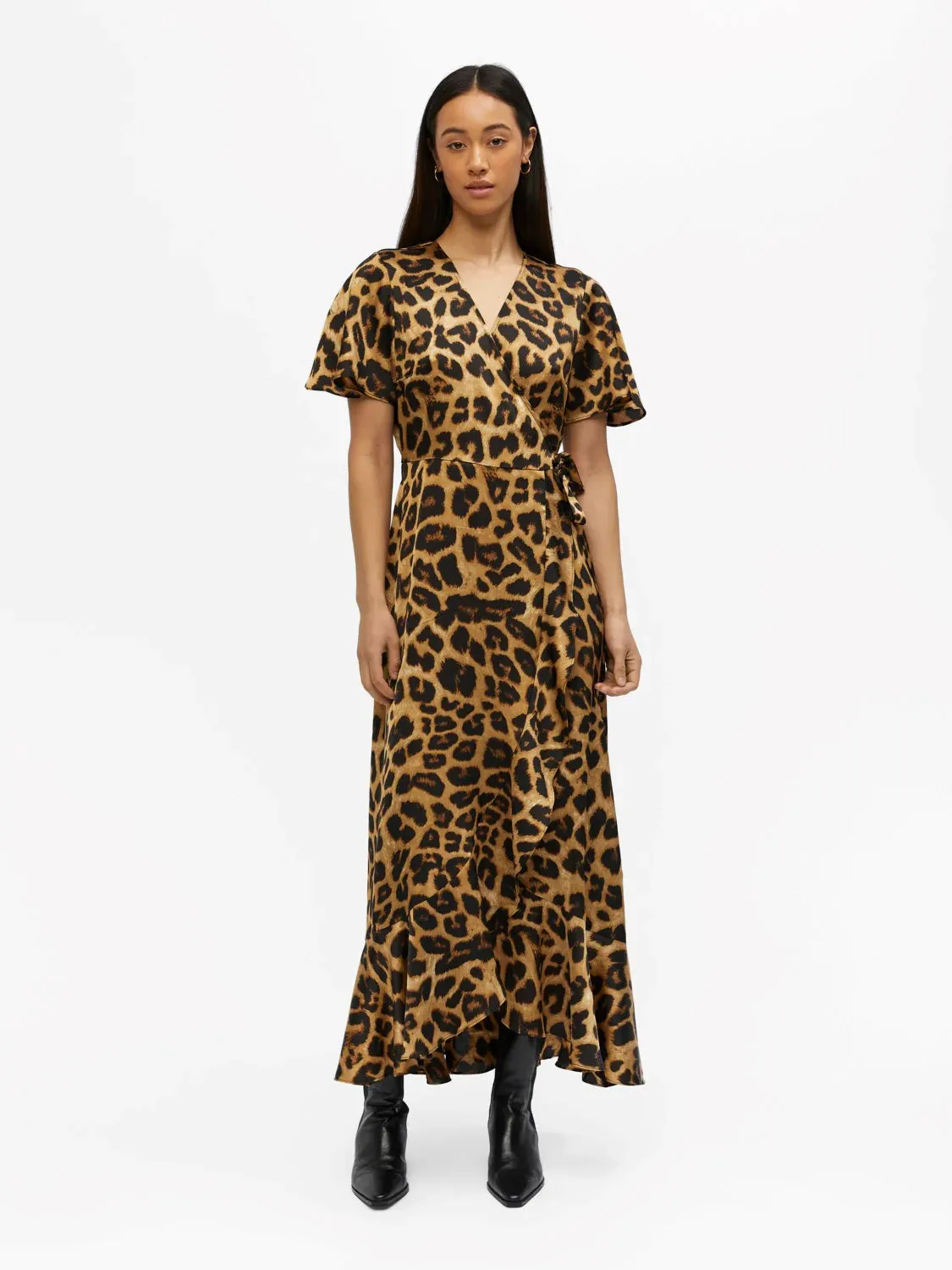 Papaya Wrap Dress (Black Leo)