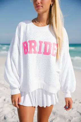 PINK VARSITY BRIDE PULLOVER