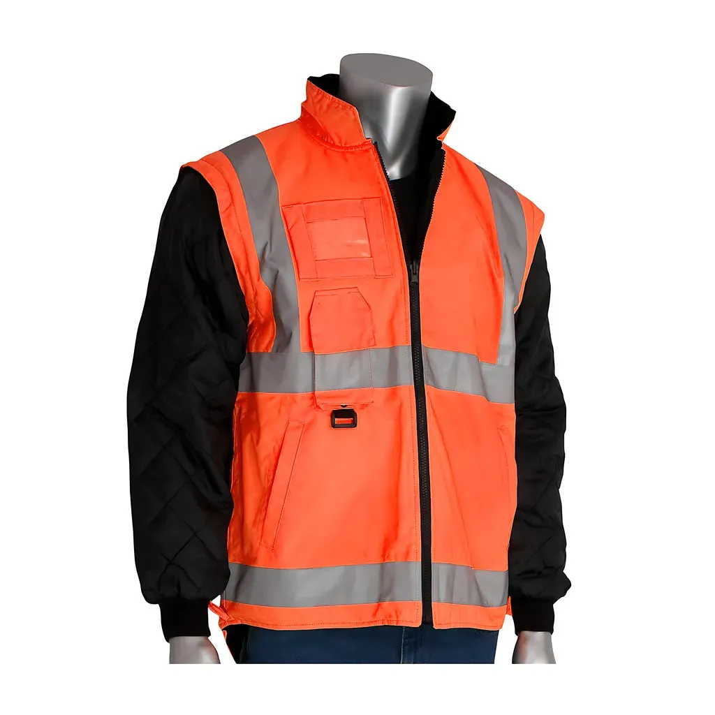 PIP 343-1756-OR/S ANSI Type R Class 3 7-in-1 All Conditions Coat with Inner Jacket and Vest Combination