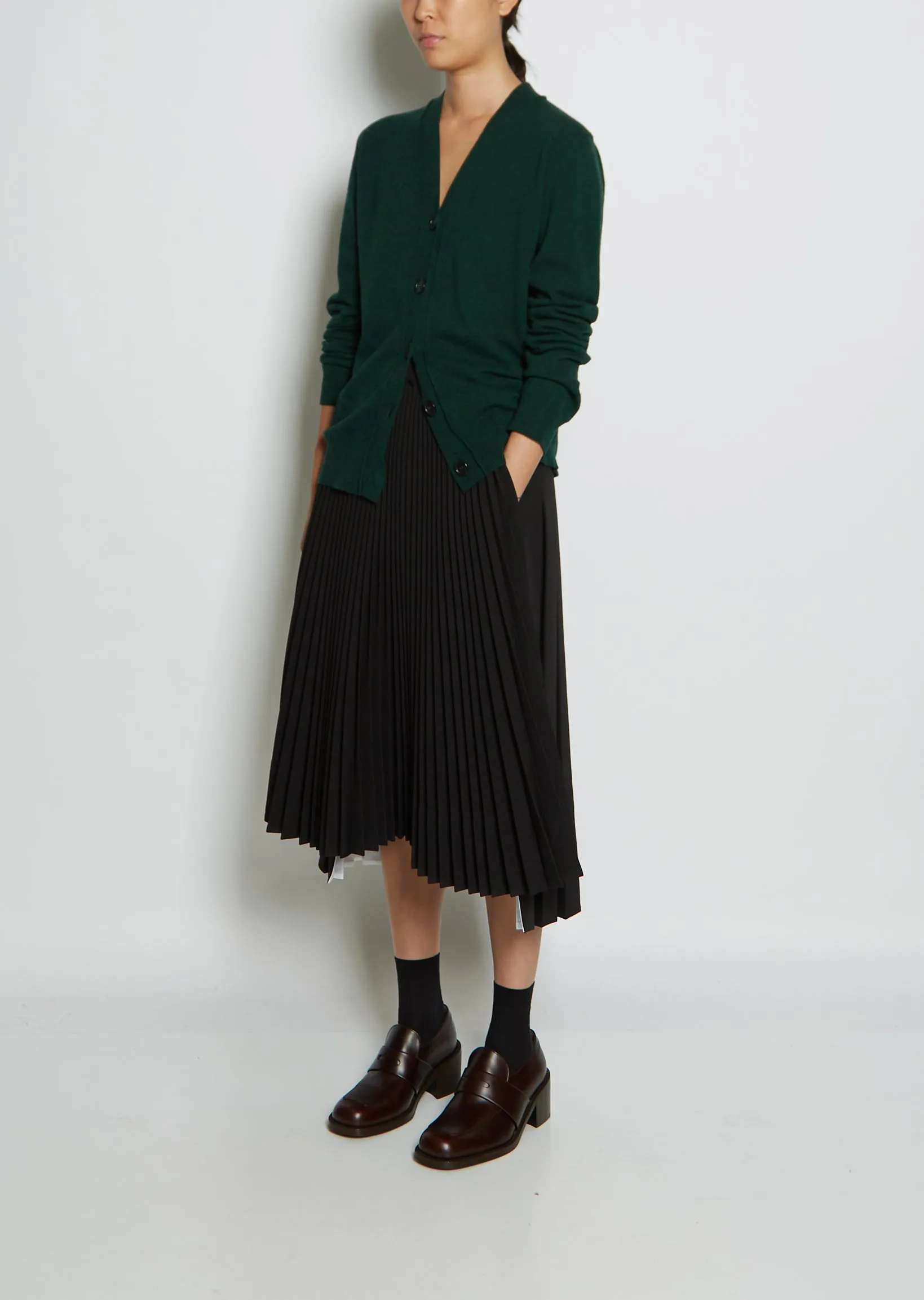 Pleated Twill Skirt