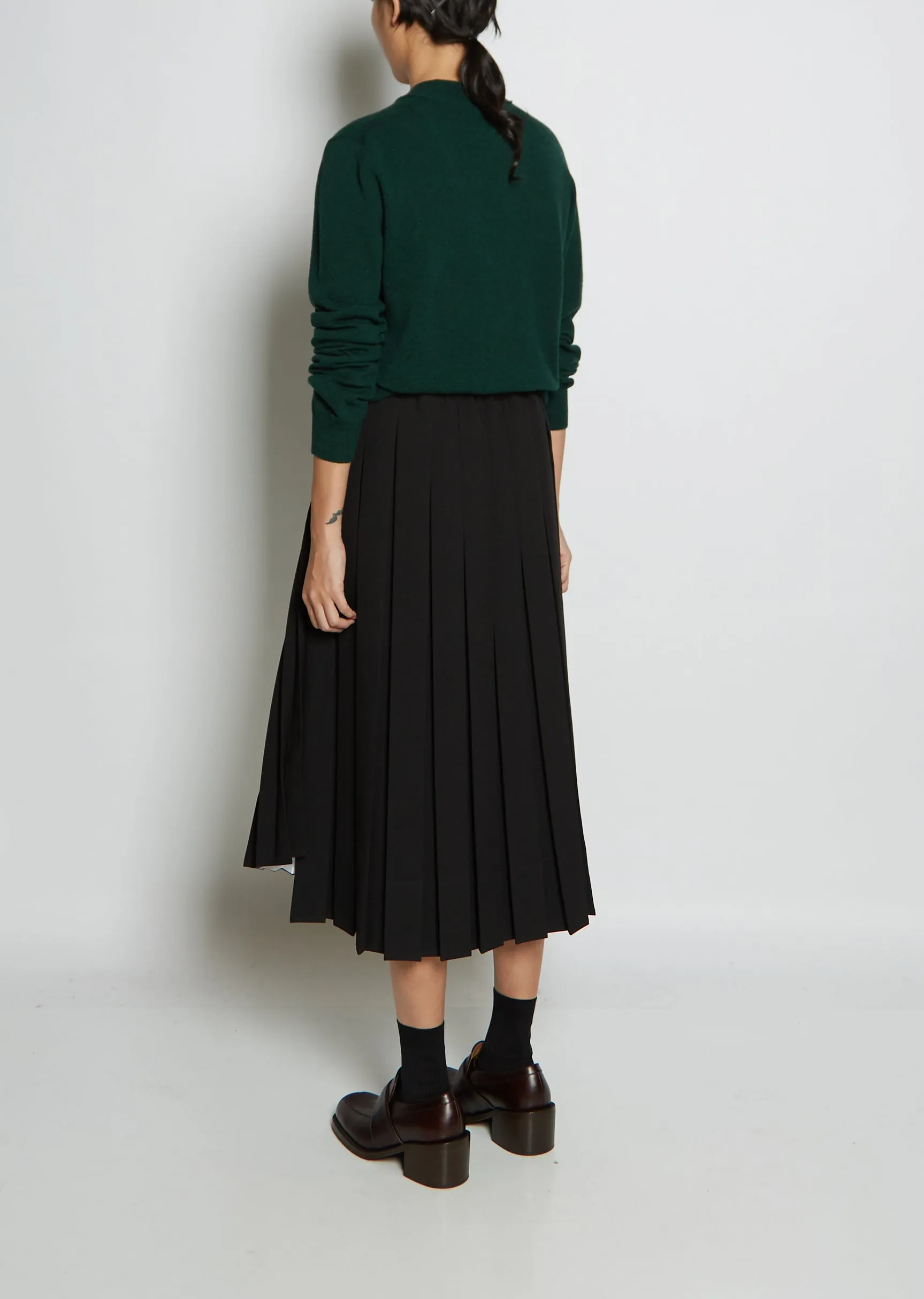 Pleated Twill Skirt