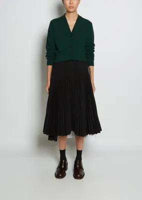 Pleated Twill Skirt