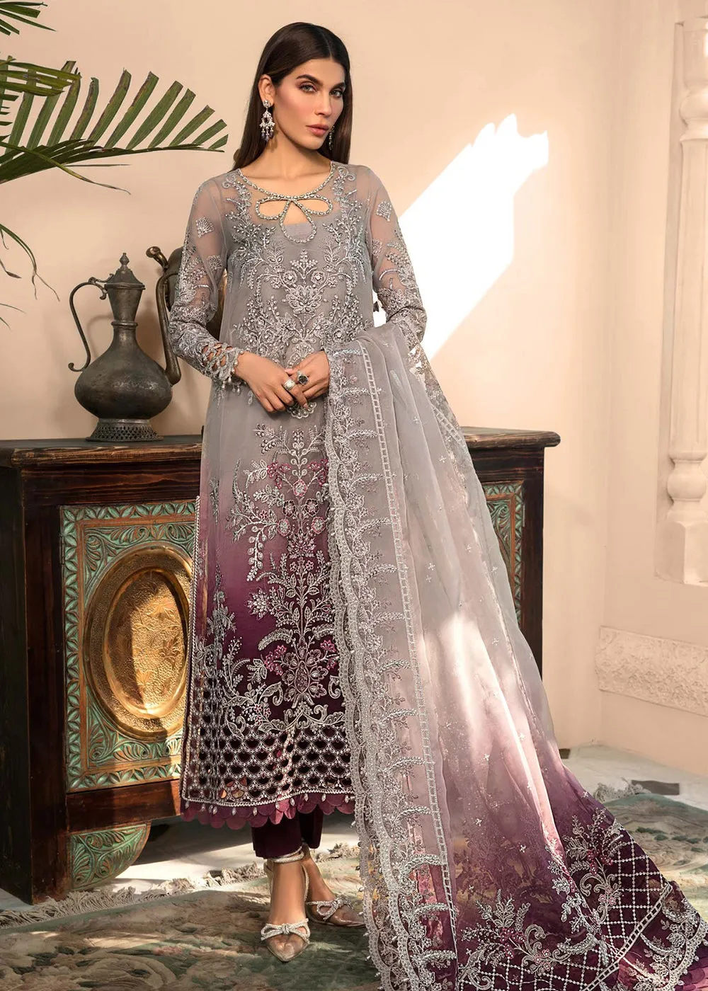 Plum Embroidered Suit - Maria B - Mbroidered Heritage Edition - BD-2605