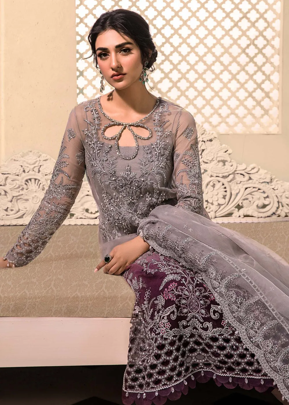 Plum Embroidered Suit - Maria B - Mbroidered Heritage Edition - BD-2605