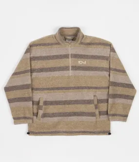 Polar Multistripe Fleece Pullover Sweatshirt - Light Brown