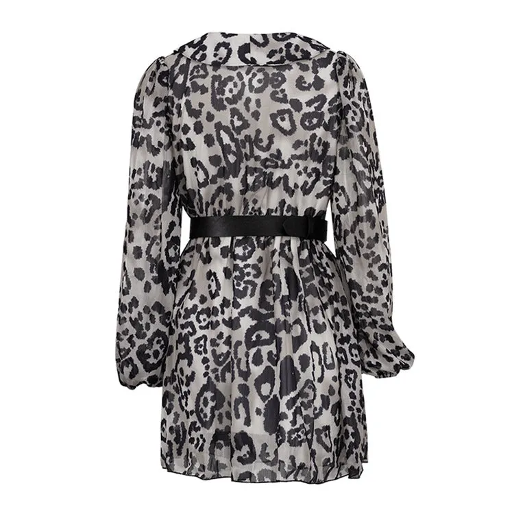 Pre Order:  Leopard Print Chiffon Dress