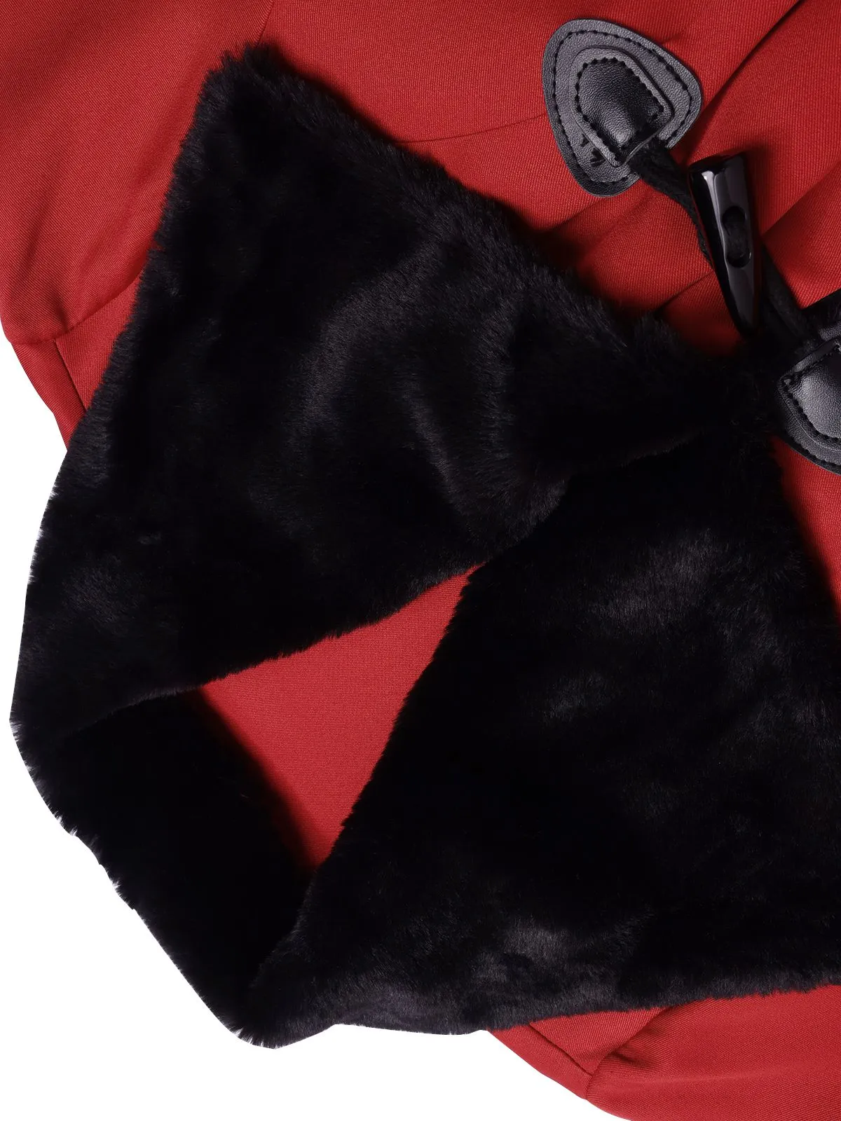 [Pre-Sale] 1950s Red And Black Fur Collar Coat