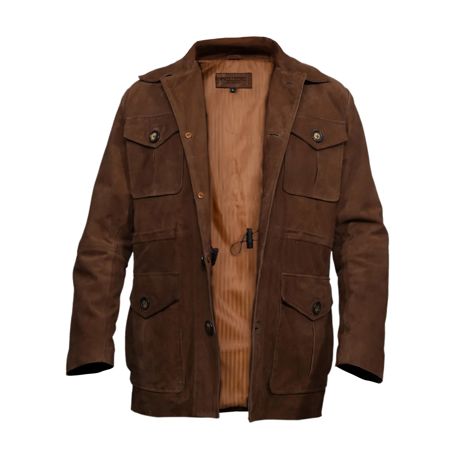 Safari Brown Goat Suede Leather Jacket