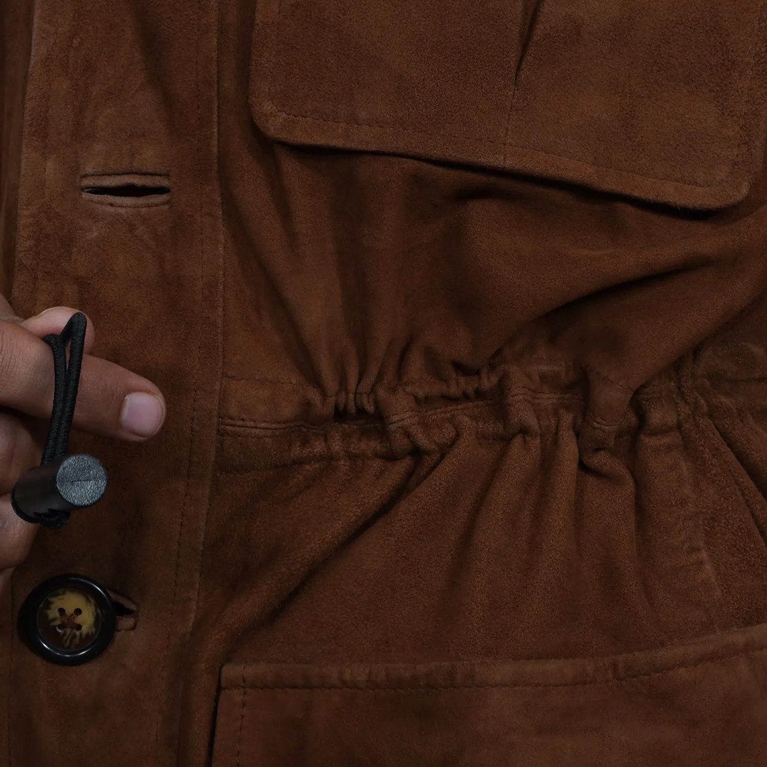 Safari Brown Goat Suede Leather Jacket