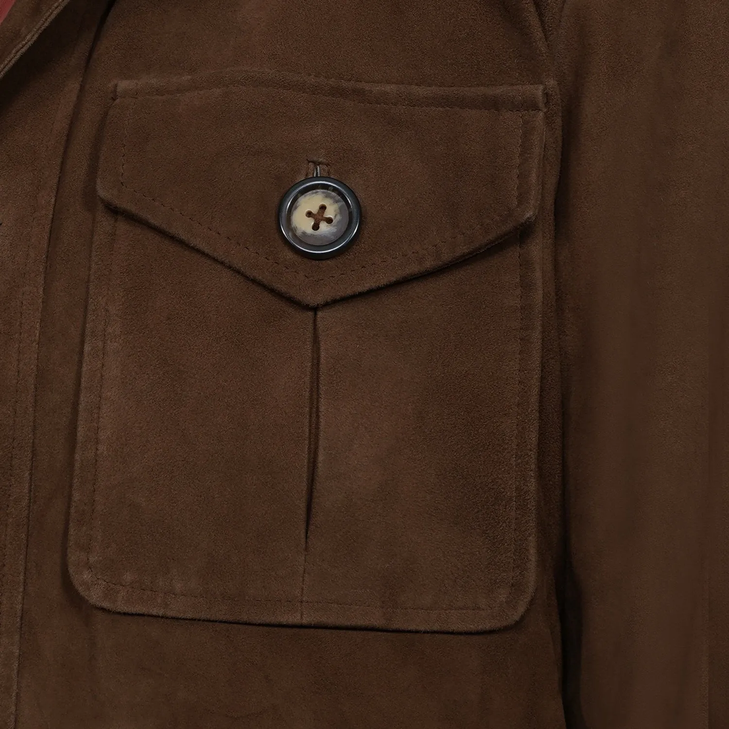 Safari Brown Goat Suede Leather Jacket