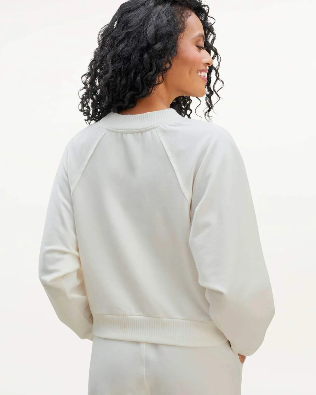 Splendid - MHN Eco Fleece Wild and Free Pullover in Porcelain