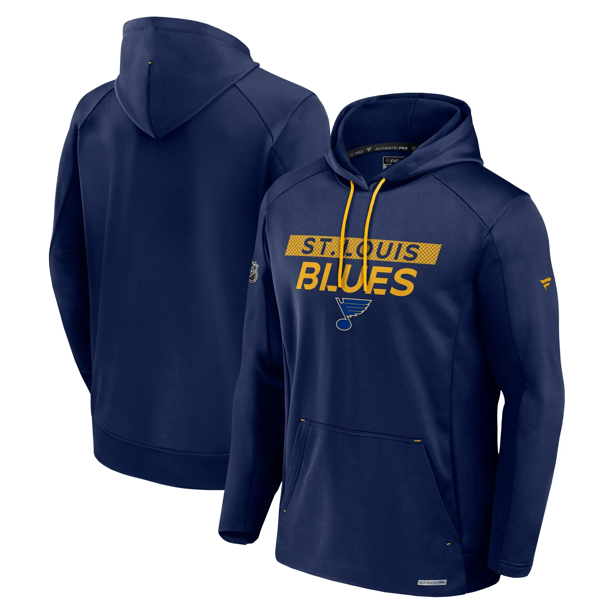 ST. LOUIS BLUES AUTHENTIC PRO RINK PERFORMANCE HOODIE - NAVY