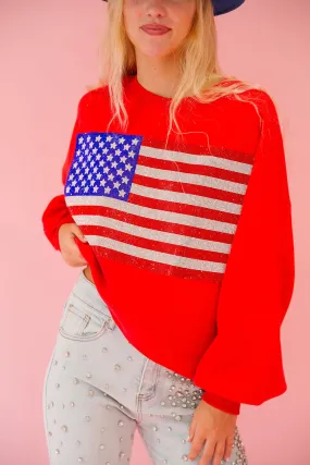 STAR SPANGLED RED PULLOVER