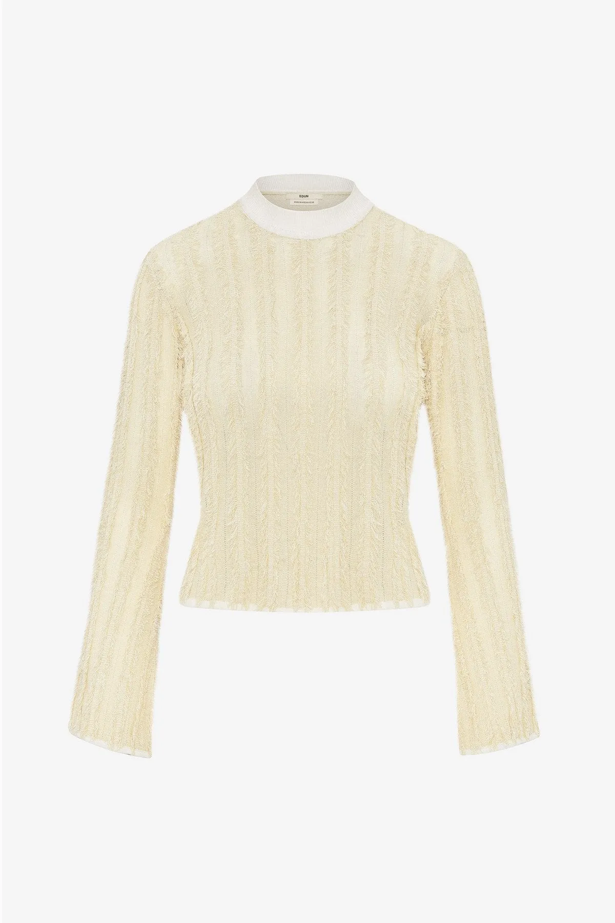 STRETCH VISCOSE FRINGE PULLOVER