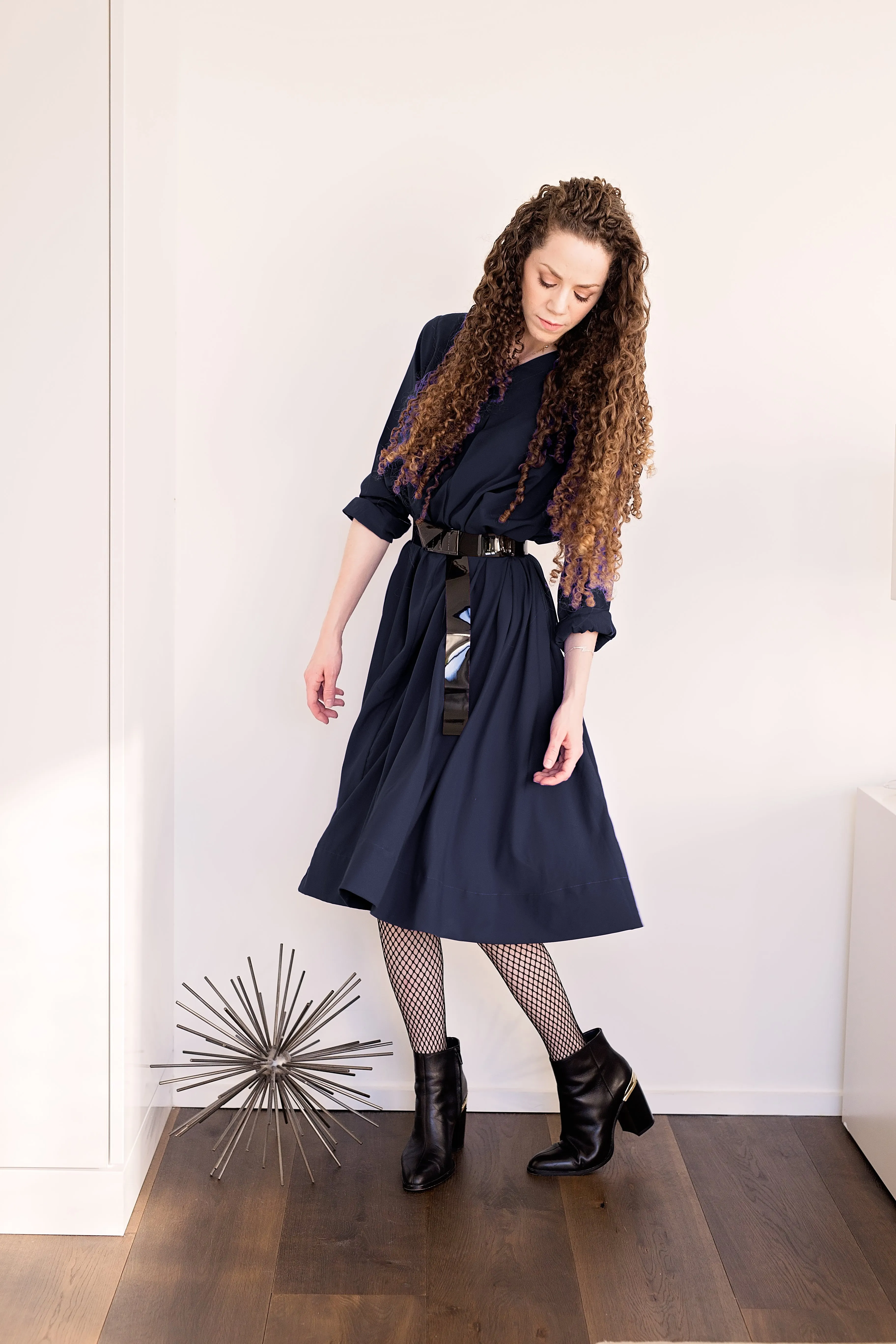 Swing Dress - Navy Crepe (Size Small Only)