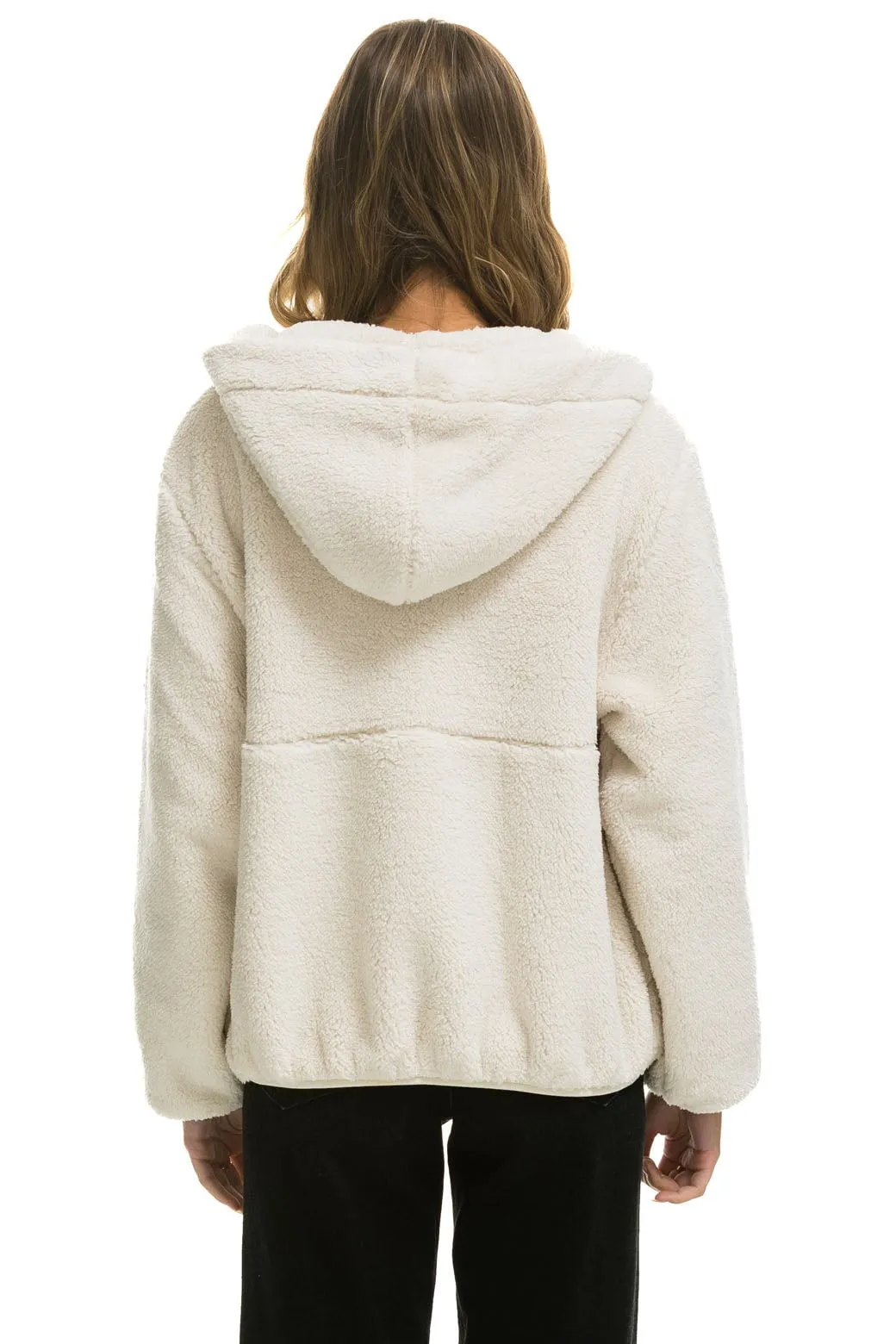 TEDDY APRES  HOODED HALF ZIP JACKET - VINTAGE WHITE